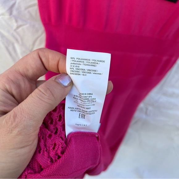 NWT Pinko Fuchsia Pink Fit and Flare Ponza Dress Size Large - Picture 5 of 8
